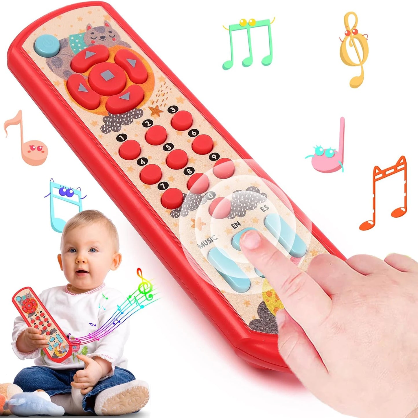 Silicone Teethers Toys for Babies 18 Months+, Baby Remote Control Chew Toy, Learning Musical Sensory Toys Gifts for Newborn Baby