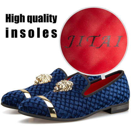 Luxury Brand Loafers Diamond Velvet Men Dress Wedding Shoes Rivets Casual Flats Designer Sneakers