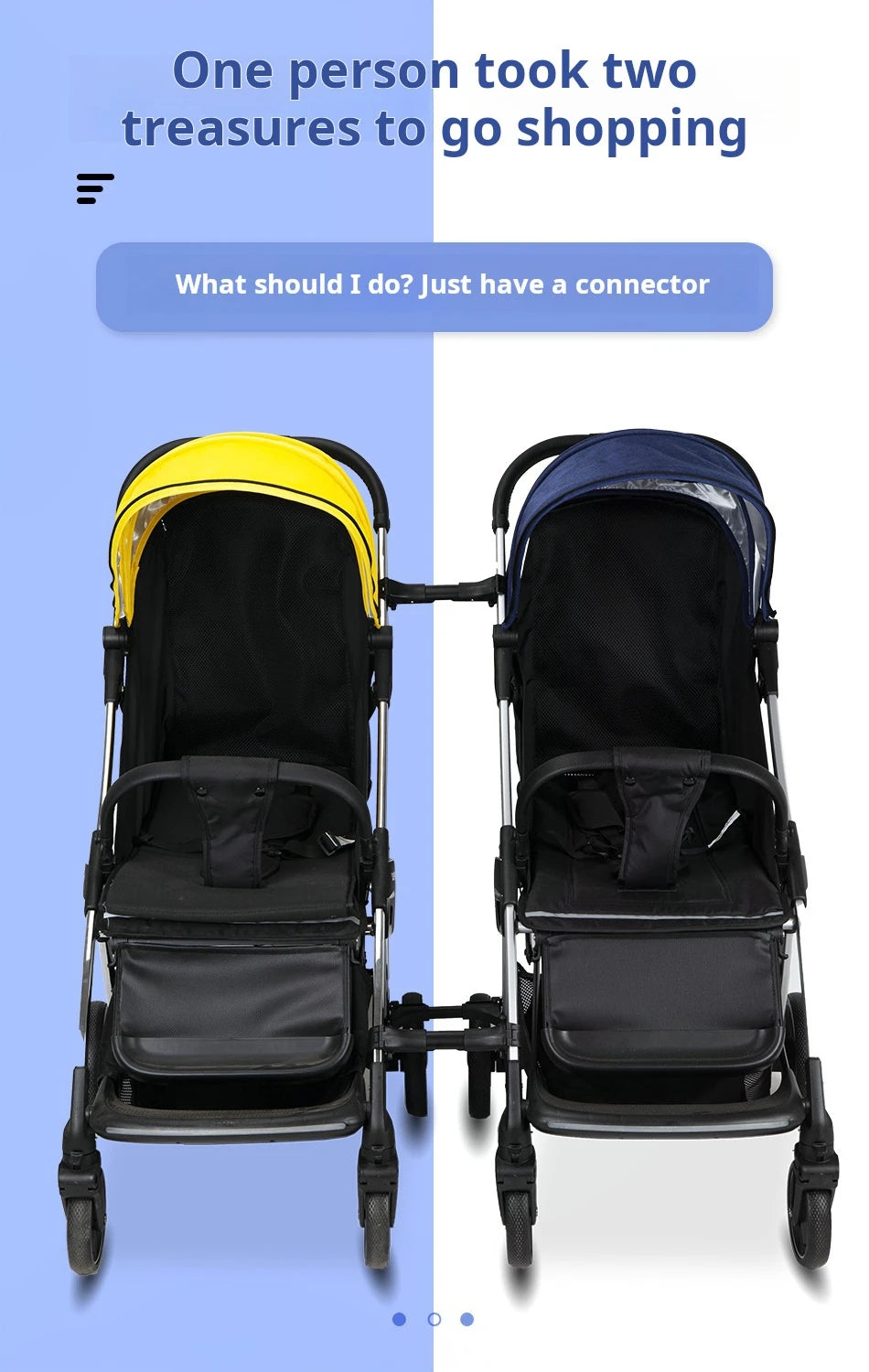 3pcs Stroller Connectors Adjustable, Free Combination Simple To Connect And Detach Stroller Accessories