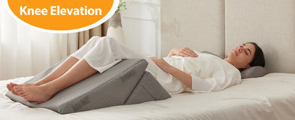 3PCS Orthopedic Bed Wedge Pillow Set for Sleeping,  for Post Surgery, Back, Neck, Leg and Knee Pain Relief, Acid Reflux, Snoring
