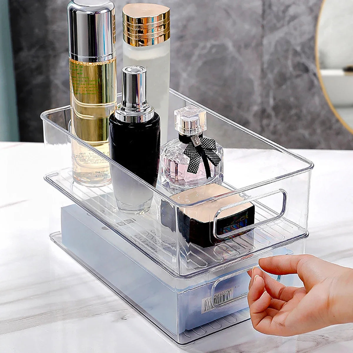 1pc-Refrigerator Food Storage Container Refrigerator Organizer Bins Stackable Fridge Food Storage Box with Hand Kitchen Accessor