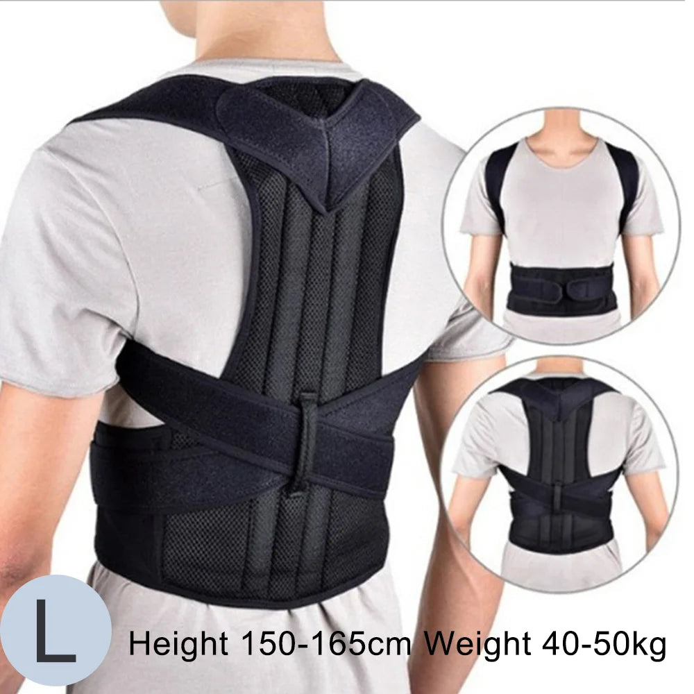 Back Brace Adjustable Scoliosis Hunchback Posture Corrector Adults Chest and Neck Forward Tilt Spine Support Straight Corrector