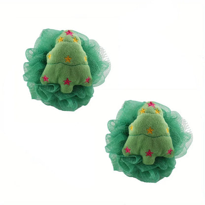 2PCS Christmas series Bath Ball doll lovely bath ball bath flower colorful holiday gift bath bath scrub
