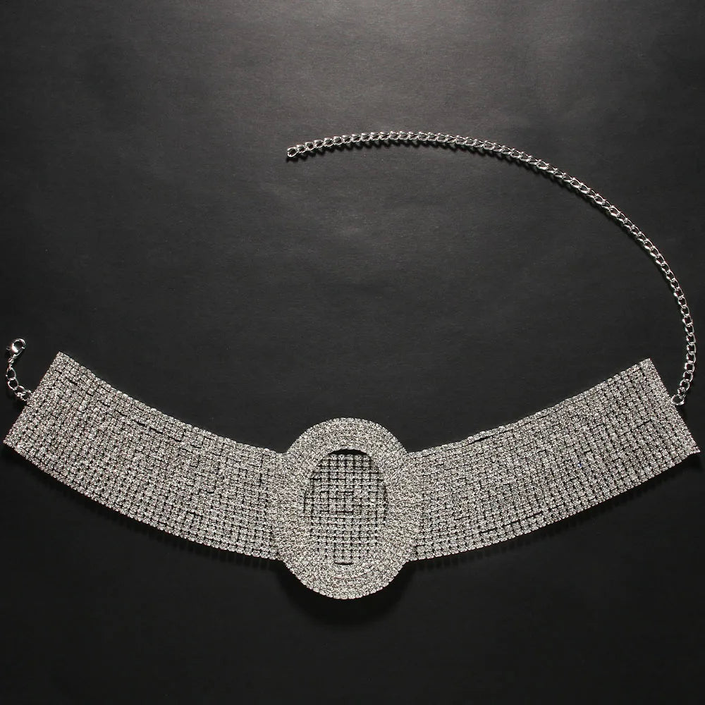 Fashion Design Short Choker Necklace Accessories Party for Women Luxury Gift Chunky Rhinestone Collar Necklace Bridal Jewerly