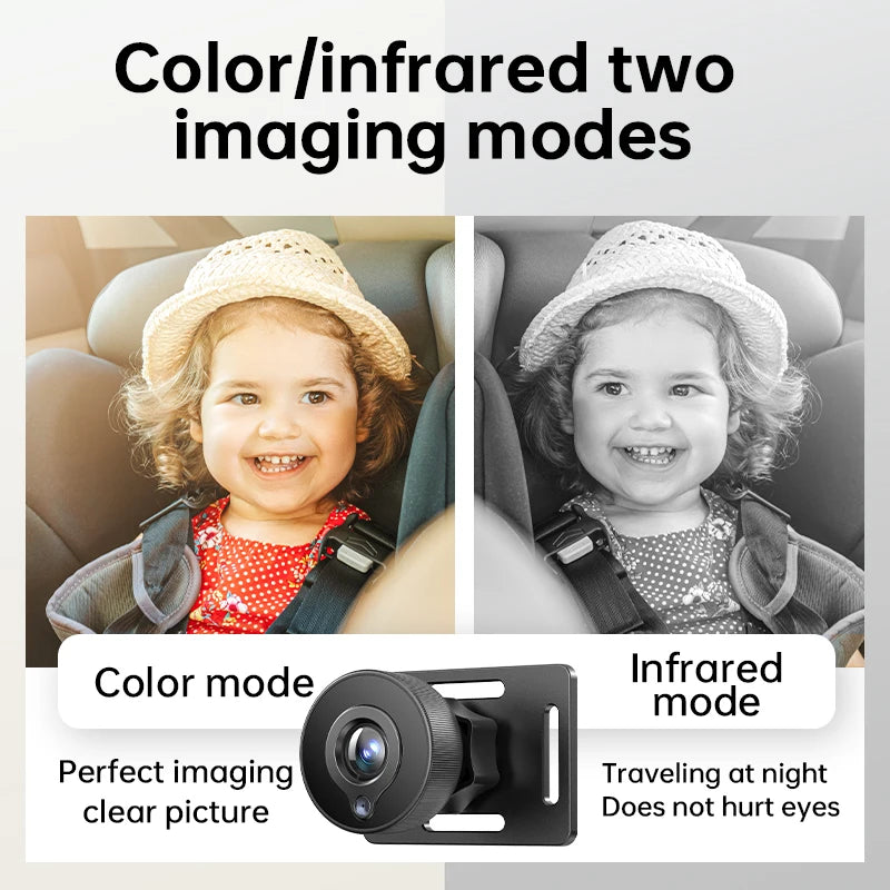 Baby Car Monitor 1080P Monitor Camera for Baby Rear Facing Seat Mirror Display 125° Wide View Night Vision Car Mirror Camera