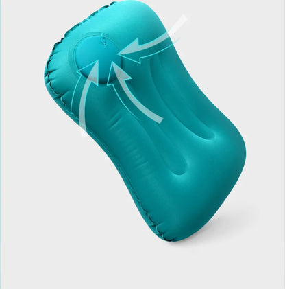 1Pcs 43×28×10cm Portable Press Inflatable Pillow Outdoor Travel Pillow Ultra Soft Comfortable Car Pillow for Neck&Lumbar Support