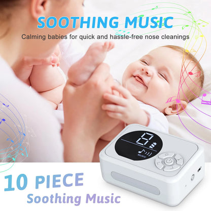 Baby Nasal Aspirator Electric Nose Cleaner with Built-In Music & Night Light Rechargeable Nose Booger Sucker for Infants Babies