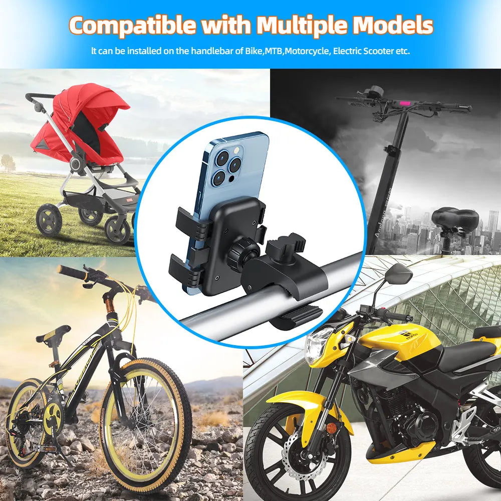 Universal Mobile Phone Clamp for Stroller Phone Holder, Shopping Cart Phone Holder, Golf Cart Phone Holder, Bike Phone Mount