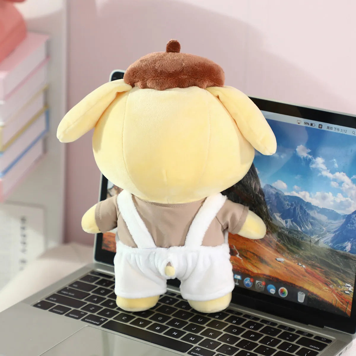 Plush Stuffed Pudding Dog Doll With Overalls That Can Be Worn And Taken Off Home Decor Toys