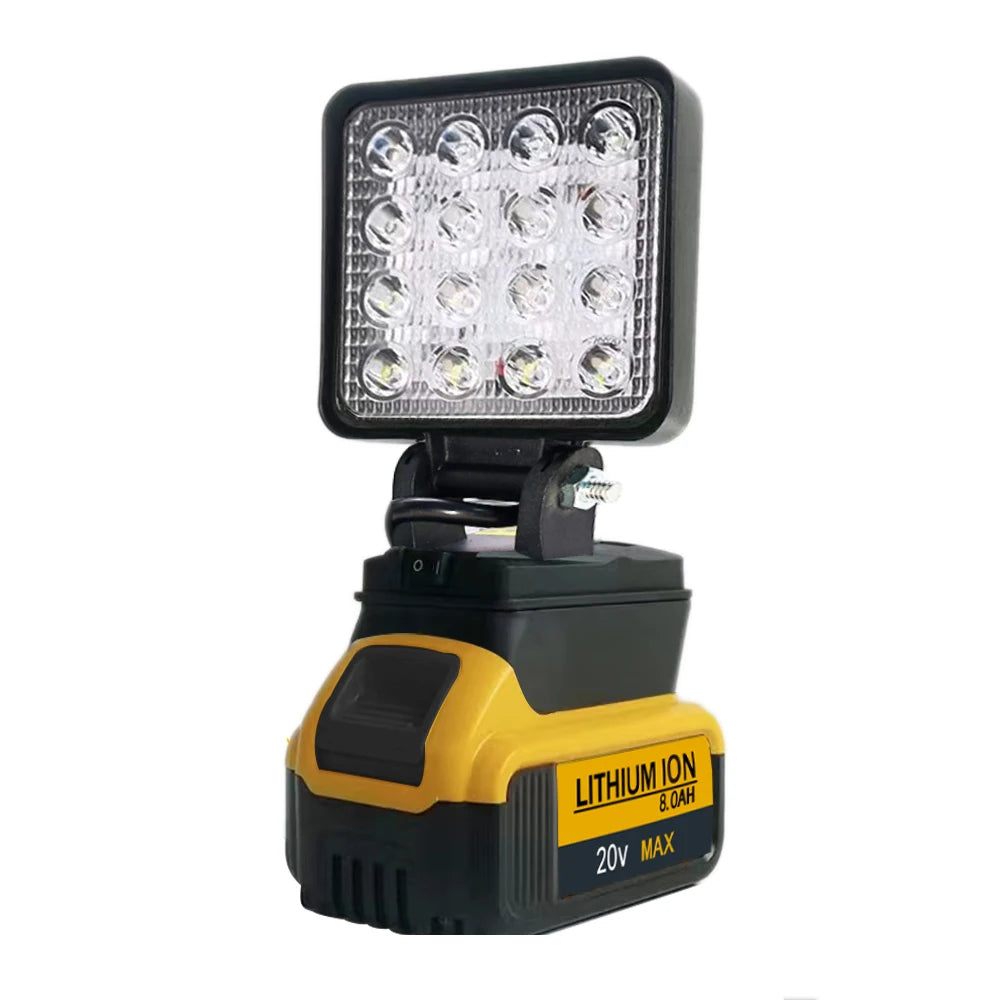 Led Light For Dewalt 18V Battery Portable Spotlight Cordless Outdoor Work Fishing Handheld Emergency ToolLight No Battery No USB
