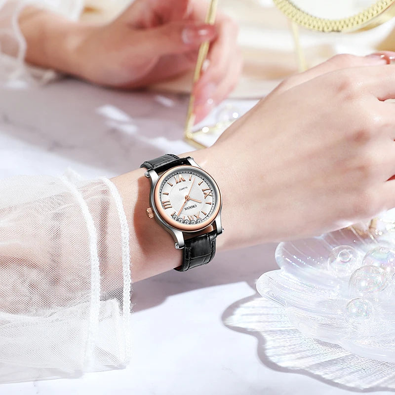 Crocus by Gk-Beck Original New Fashion Women's Watch Leather Strap Trendyy Quartz Watch Women's Watch