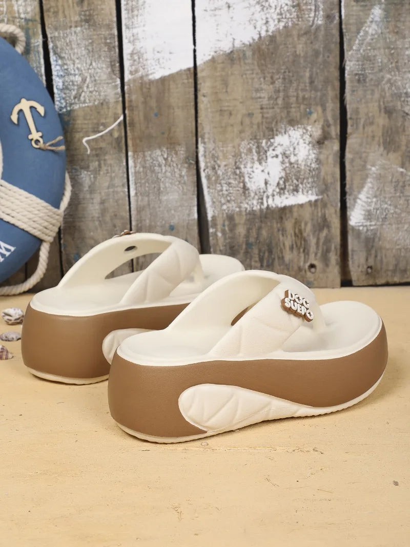 Women's Flip Flops 2025 Summer New Casual Slippers Fashion Platform Slippers for Women Outdoor Beach Slippers Lightw EVA Slides