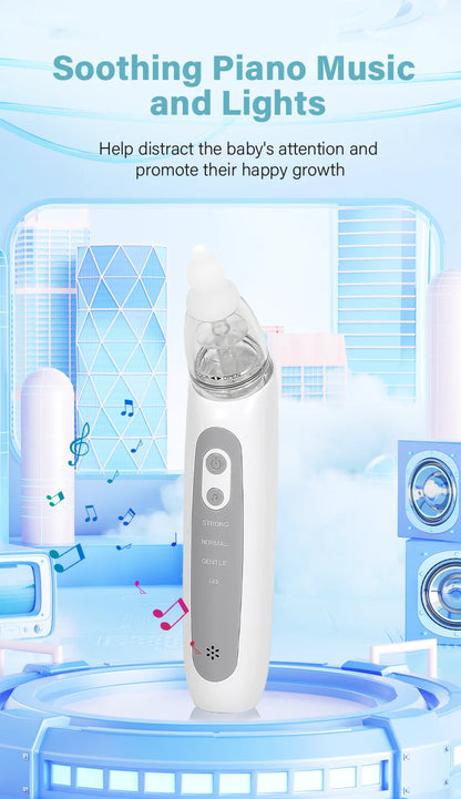 New Electric Nasal Aspirator Baby Nose Sucker Snot Booger Mucus Remover for Toddler Infant Newborn Kid Nose Cleaner with Music