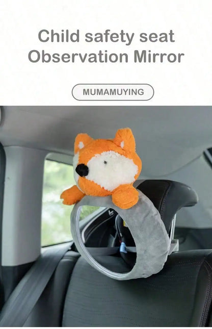 1PCS Easy View Baby Car Mirror, Safety Car Seat Cartoon doll Mirror for Rear Facing Infant, Wide Crystal Clear View,Shatterproof