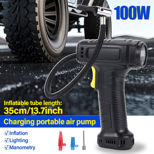 Electric Vehicle Air Pump Household Small Car Portable Tire Air Pump Wireless Charging Handheld Intelligent Digital Display