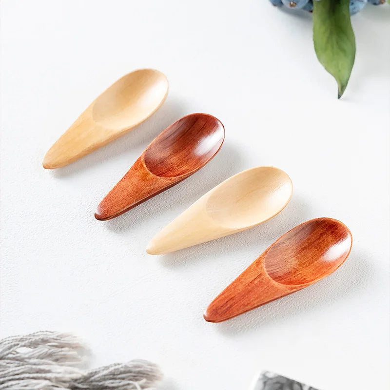 Mini Creative Tea Spoon Short Handled Small Wooden Spoon Coffee Spoon Spice Spoon Salt Spoon Milk Powder Spoon Wholesale