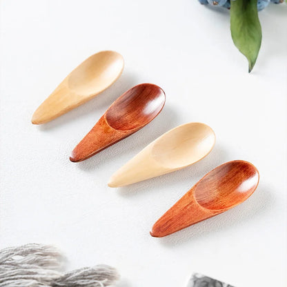 Mini Creative Tea Spoon Short Handled Small Wooden Spoon Coffee Spoon Spice Spoon Salt Spoon Milk Powder Spoon Wholesale