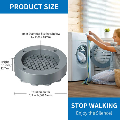 Anti Vibration Feet Pads For Washing Machine Mat Slipstop Silent Universal Slip Shock-absorbing Foot Washing Machine Protects