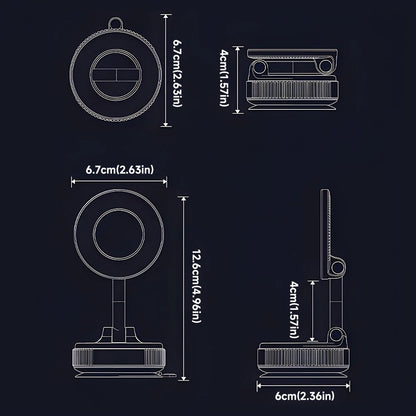 Magnetic Car Mount Mobile Phone Holder Vacuum Adsorption 360° Rotation Super Strong Suction Bracket For IPhone 16 15 Smartphone