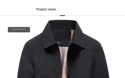 High Quality New Brand Casual Fashion Lapel Autumn Winter Mens Coat 2025 Men Clothing Fashion Jacket Solid Classic Windbreaker