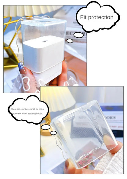 Cute Smile Case For Apple iphone 18W 20W US Charging Head Protective Sleeve Fast Charging Shell Soft Wire Cable Cord Organizers