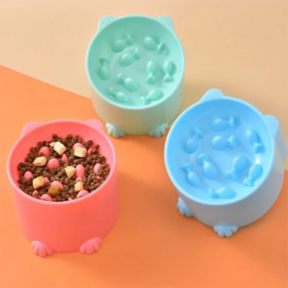 Dog slow food bowl small cat and dog anti-choking bowl neck protection design cat and dog feeding device pet supplies