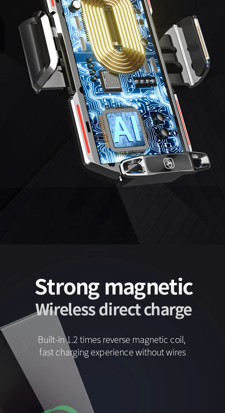 Magnetic Car Phone Holder 66W Wireless Fast Charger Infrared Induction Car Air Vent Bracket for iPhone 12 13 14 15 Andorid Mount