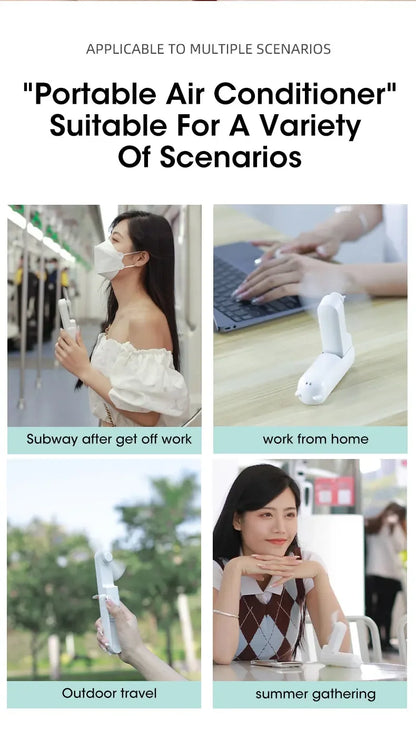 Portable Handheld Fan Mini Hand Fan Battery Operated USB Rechargeable Personal Foldable Fan for Indoor Small Pocket Fan