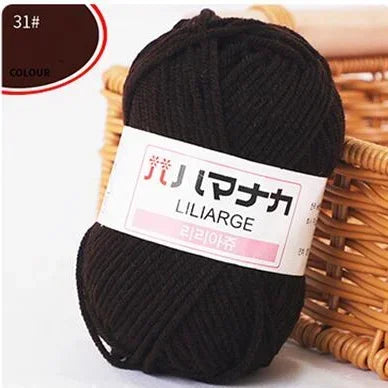 Multi-purpose 25g/ball Milk Cotton Yarn for DIY, Handmade Crafts, Amigurumi, Hats, and Bags