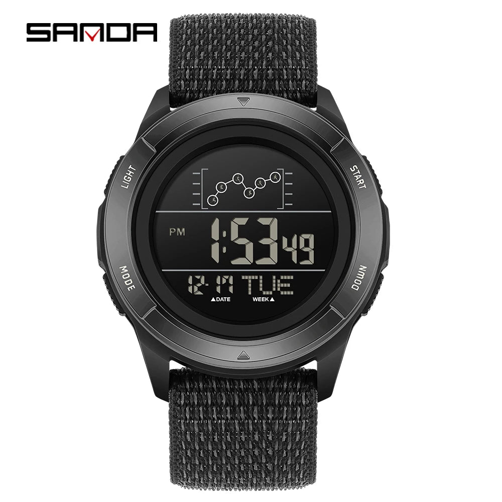 SANDA 2198 Single Monitor Male Student Electronic Watch Multifunctional Waterproof sports Student Electronic Watch 2025