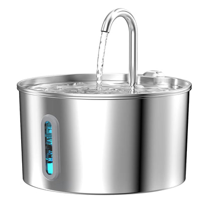 Cat Water Fountain Stainless Steel: 74oz/2.2 L Cat Fountain for Drinking - Automatic Pet Water Fountain for Cats Inside - Metal