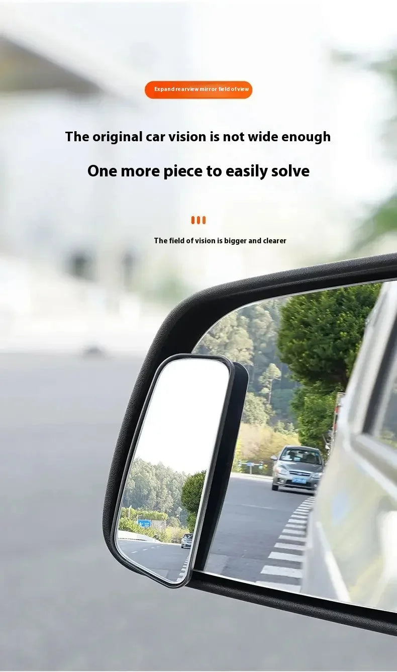 2Pcs 360 Degree Adjustable Blind Spot Mirror Car Auxiliary Rearview Convex Mirror Round Frame Wide Angle Mirrors for Car Reverse