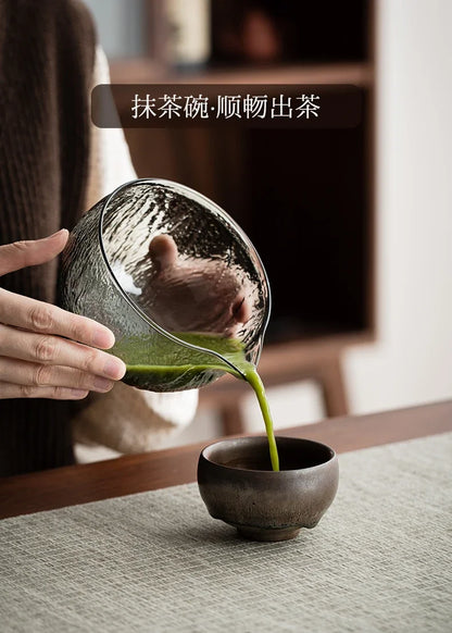 5Pcs Matcha Whisk Set Clear Glass Matchas Tea Set Matcha-Making Kit with Matcha Bowl Matcha Cup Matcha-Whisk for Tea Lovers