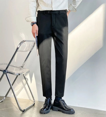 Office Social Tailoring Work Black Male Suit Trousers Business Men's Summer Pants Elegant 2024 Thin Casual Fabric Slacks Wear Up