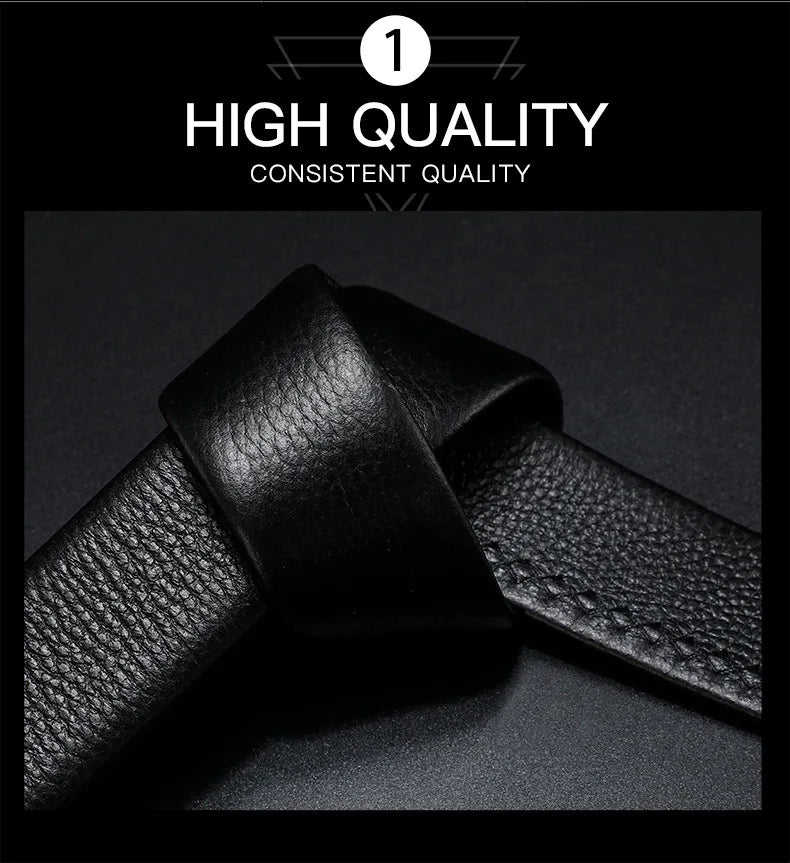 Men Leather Belt Metal Car Automatic Buckle Work Belt High Quality Men 120cm Leather Belt Business