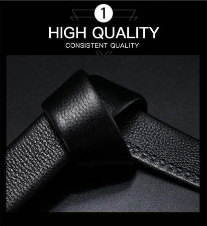 Men Leather Belt Metal Car Automatic Buckle Work Belt High Quality Men 120cm Leather Belt Business