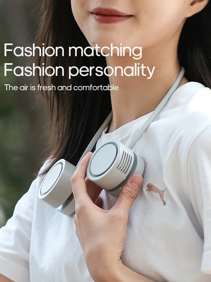 Hanging Neck Fan Power ventilador Bladeless Neckband Fan Portable Mini Air Cooler USB Rechargeable Electric Fans