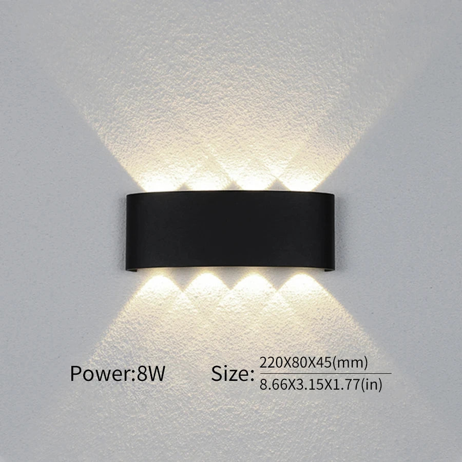 LED Wall Light Outdoor Indoor 2W 4W 6W 8W 10W AC85-265V Up Down White Black Modern Light For Home Garden Bedroom Corridor