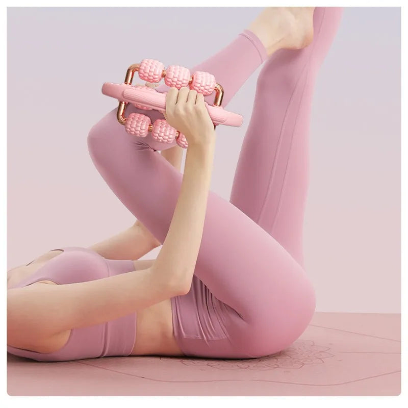 Leg Massager Roller Clamp Muscle Relaxation Foam Roller with Three Rows Ring Clamp Leg Roller for Fitness Recovery Tool