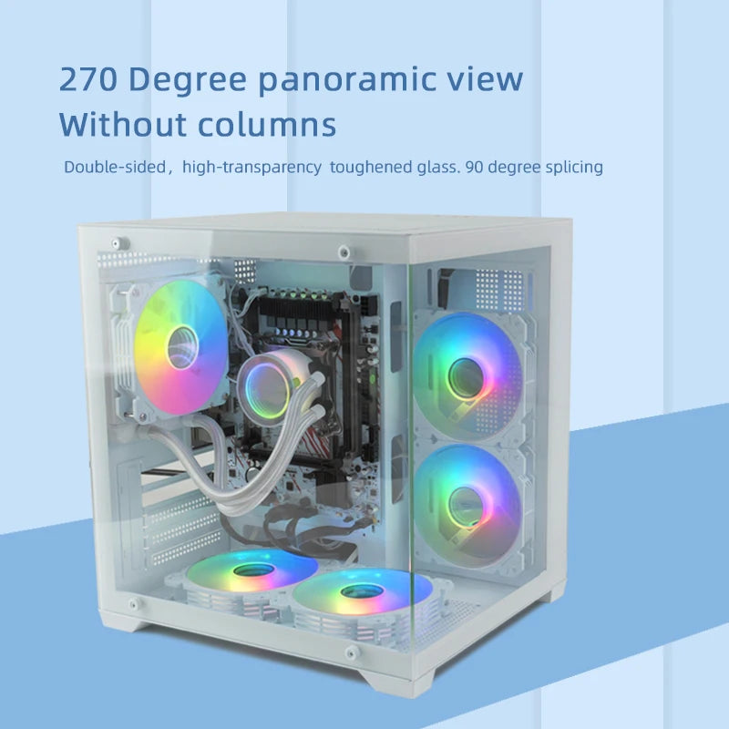 MANMU Hot Selling Gaming Computer MATX Cases pc Tempered Glass Case pc Computer Gaming Matx Computer Case