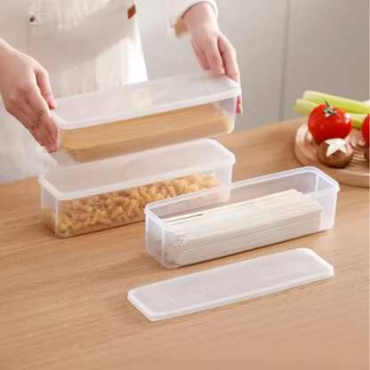 4 Pcs Long Rectangular Food Storage Containers, Plastic Reusable Refrigerator Organizer Boxes Kitchen Accessories