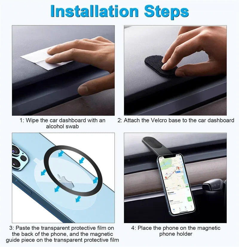 Magnetic Car Phone Holder Wireless Charger Car Fast Charging Dashboard Car Mount Bracket for iPhone 15 14 13 12 Pro Max Macsafe