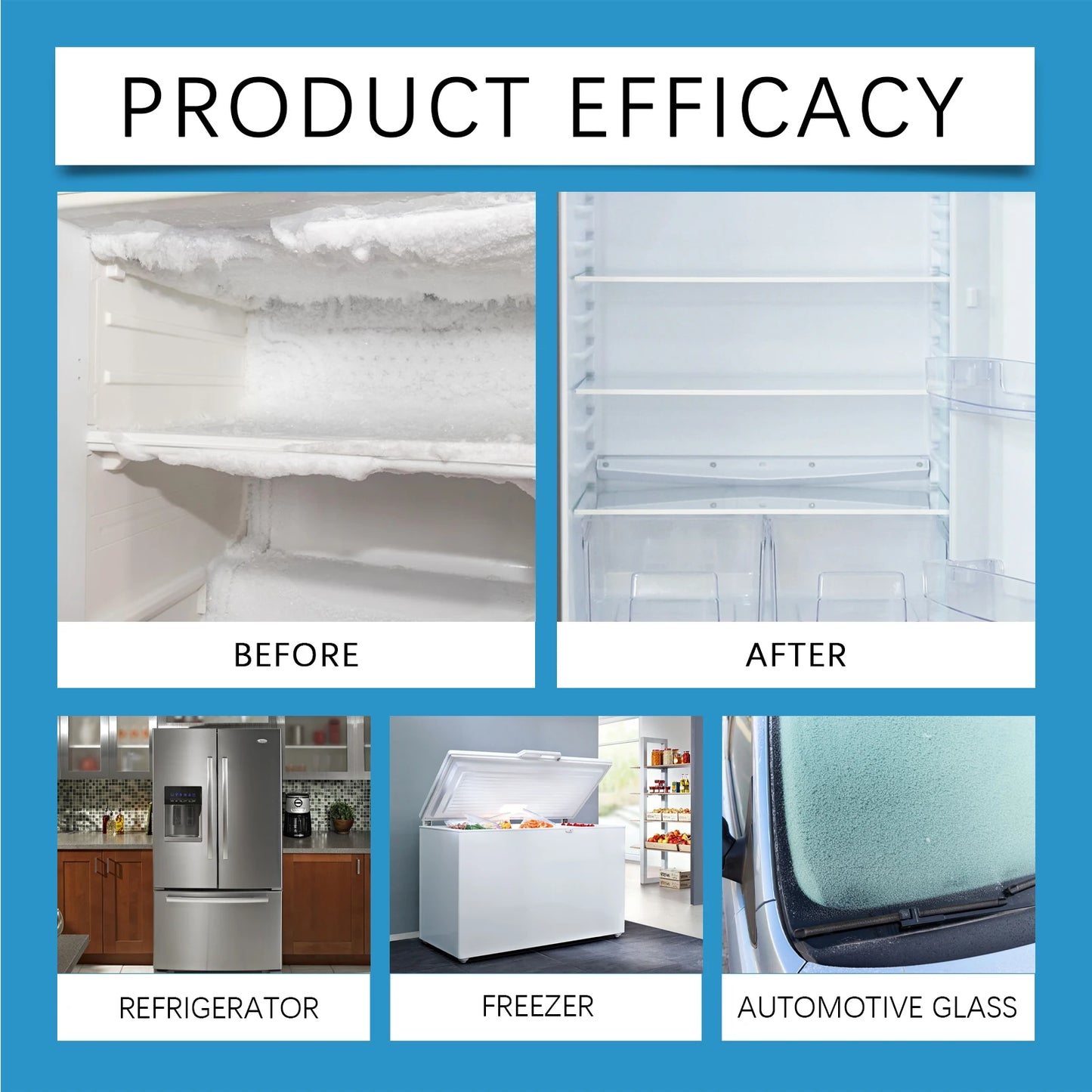 Jakehoe Fridge Defrosting Spray 120 ml Freezer Defrosting Agent And Deicing Spray Easy Defrosting, Saves Electricity and Odour