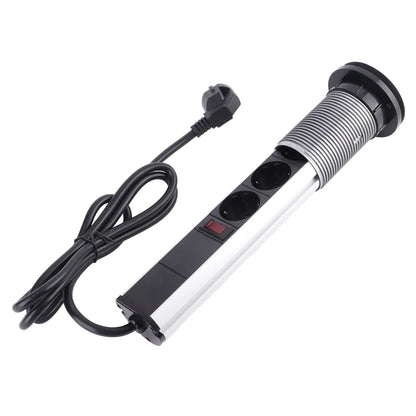 Recessed Pulling Pop Up Socket 3  Plugs and USB Aluminium Alloy Embedded Countertop Pop Up Outlet Socket AC250V 16A