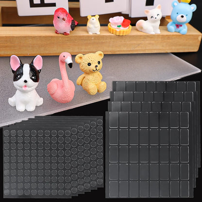 1000pcs Double Sided Gel Glue Pads DIY Removable Sticky Patch No Trace Wall Hanging Crafts Clear Round Square Self Adhesive Dots