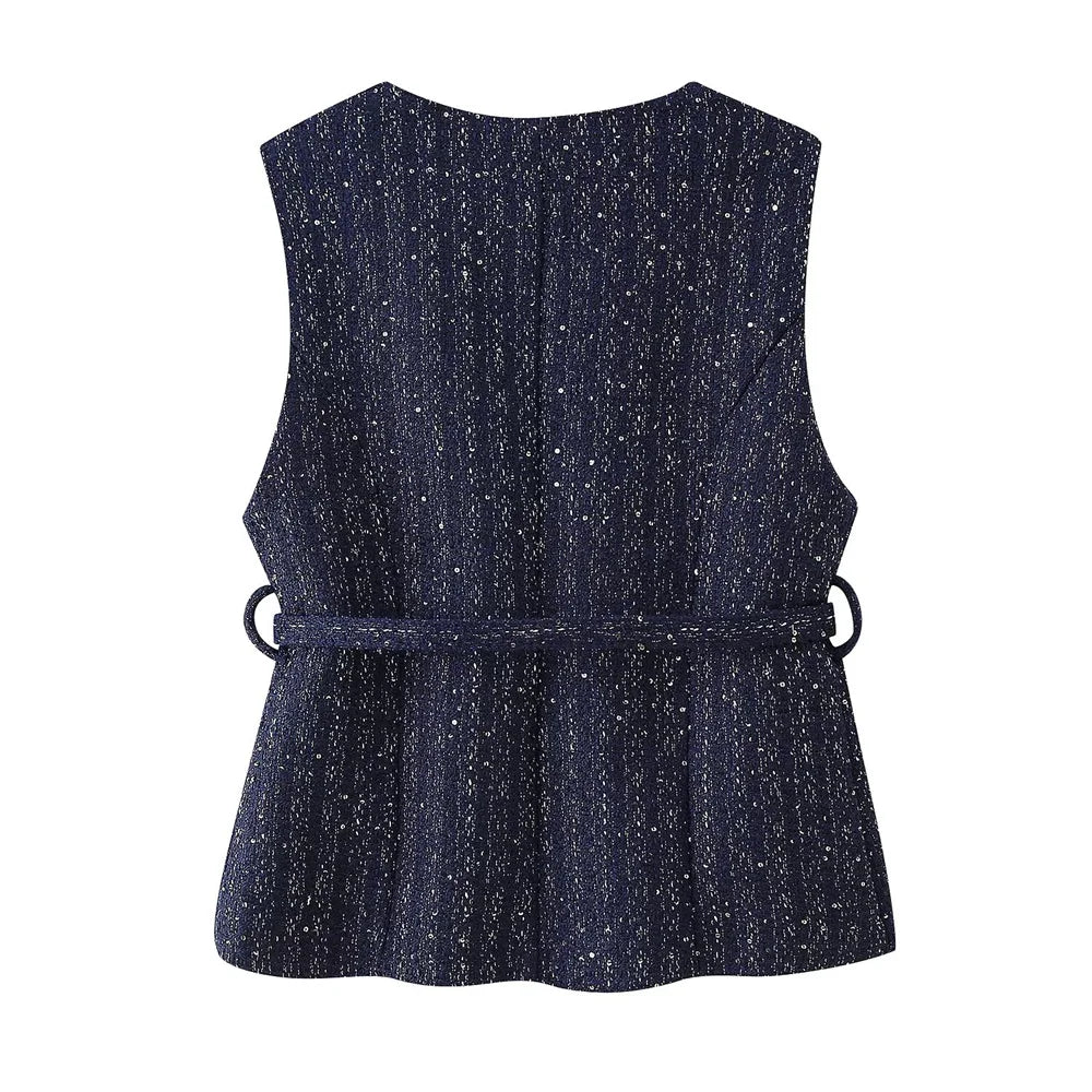 2025 New Women's Clothing European and American Style Fashion Design Sense Small Fragrant Style Decoration Texture Vest