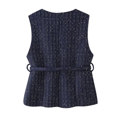 2025 New Women's Clothing European and American Style Fashion Design Sense Small Fragrant Style Decoration Texture Vest