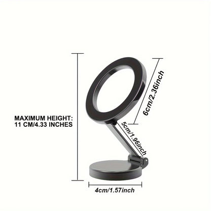 Magnetic Phone Holder Stand for Car with 360° Rotation Foldable Dashboard Mount Compatible with All Smartphones Up To 7 Inches