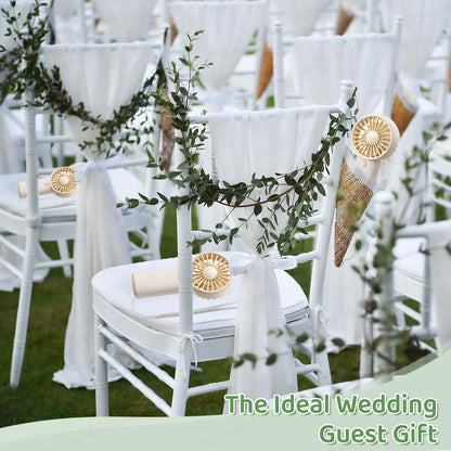 12-120PCS Portable Handheld Fan Bulk Wedding Fans for Guest Mini Handheld Fan Battery Powered Fans with Thank You Cards