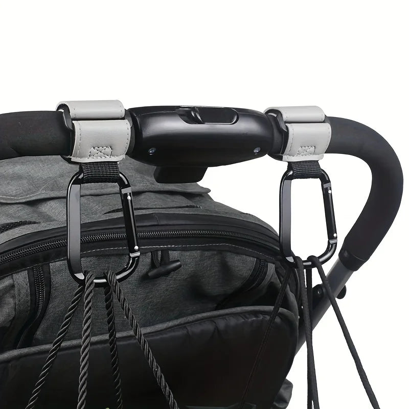 Universal Stroller Hooks Clip - Heavy Duty Hanging Accessory for Diaper Bags, Compatible with Prams/Shopping Carts/Car Seats